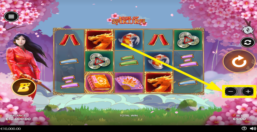 Book Of Sakura Adjust Bet
