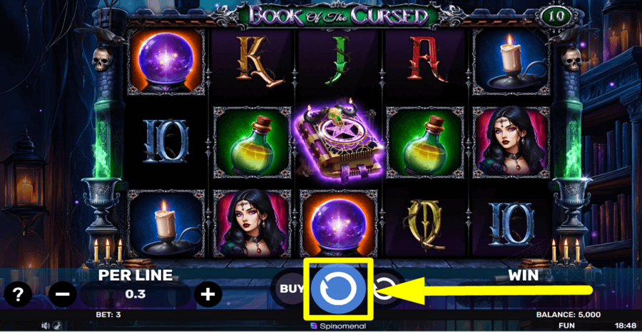 Book Of The Cursed Spin Button