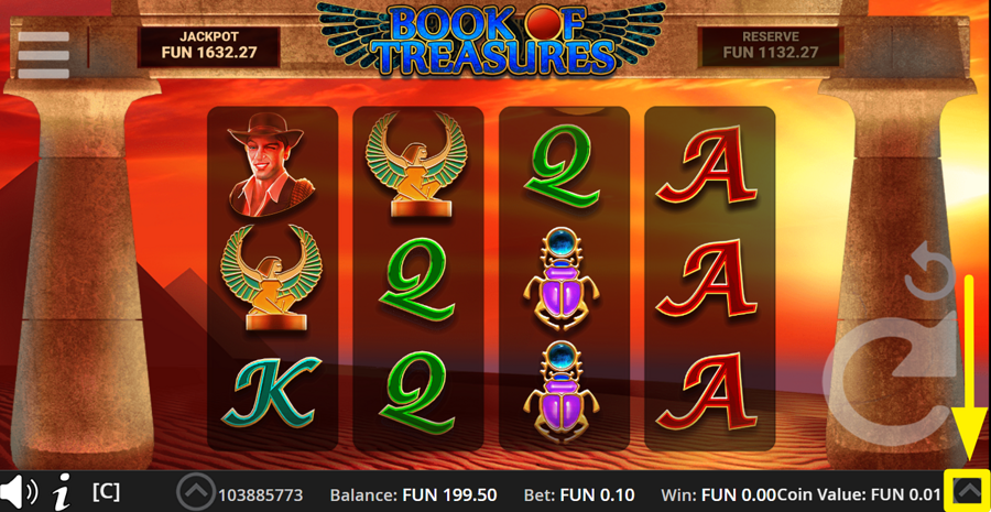 Book Of Treasures Adjust Bet