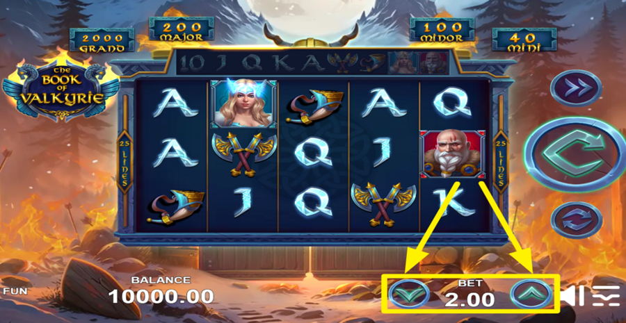 Book Of Valkyrie Adjust Bet
