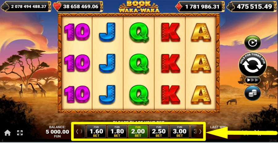 Book Of Waka Waka Bet Value