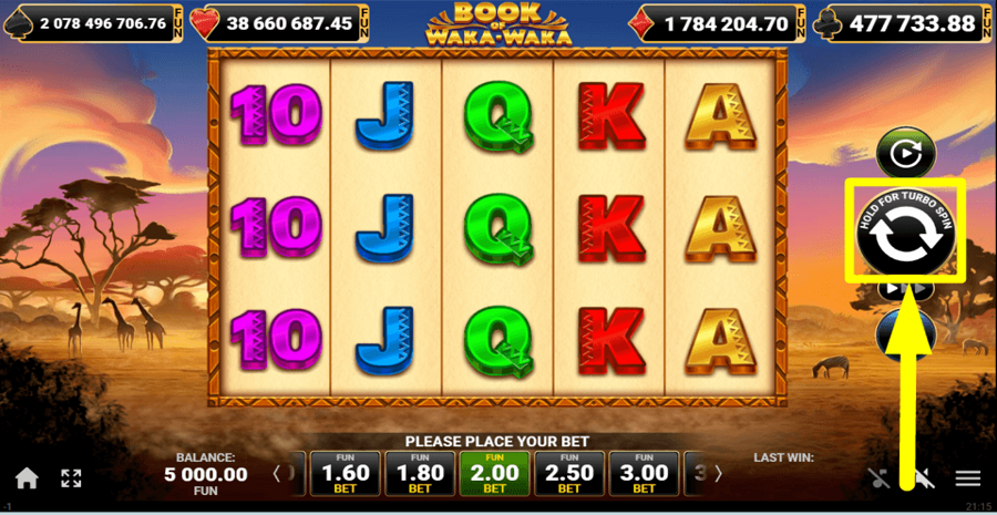 Book Of Waka Waka Spin Button