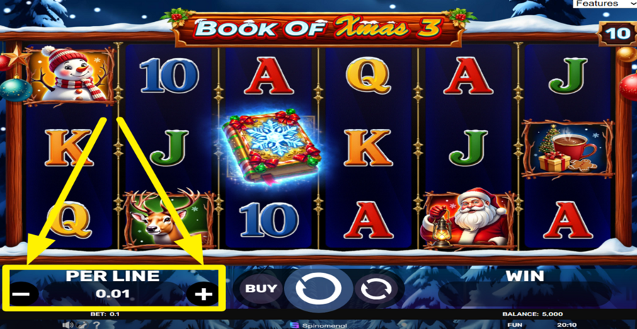 Book Of Xmas 3 Adjust Bet