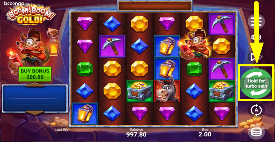 Boom Boom Gold Spin Button