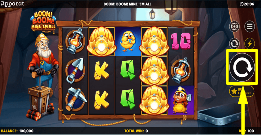 Boom Boom Mine Em All Spin Button