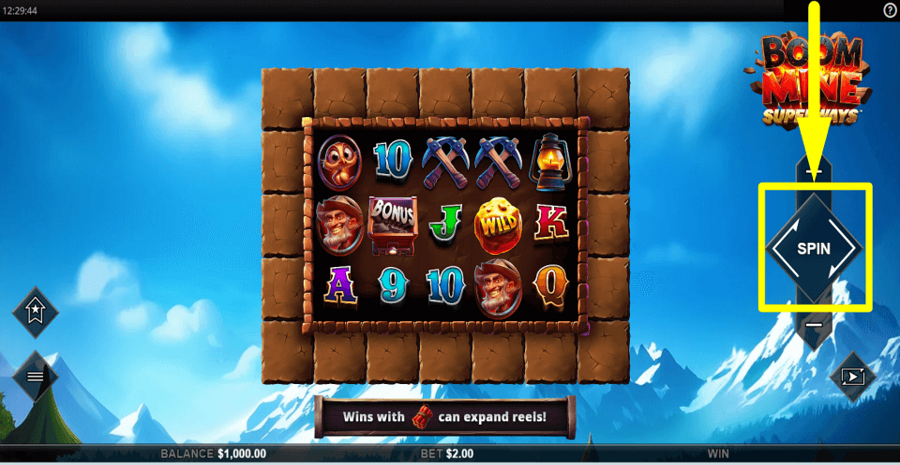 Boom Mine Superways Spin Button