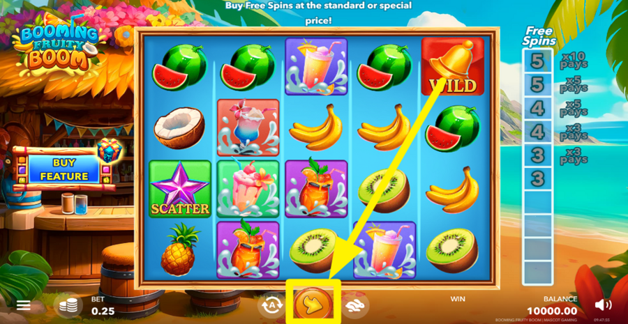 Booming Fruity Boom Spin Button