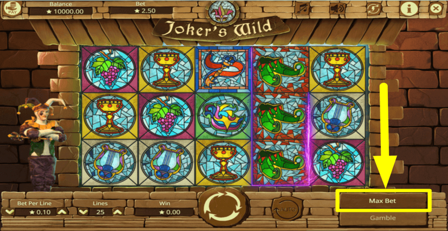 Booming Games Jokers Wild Max Bet Button