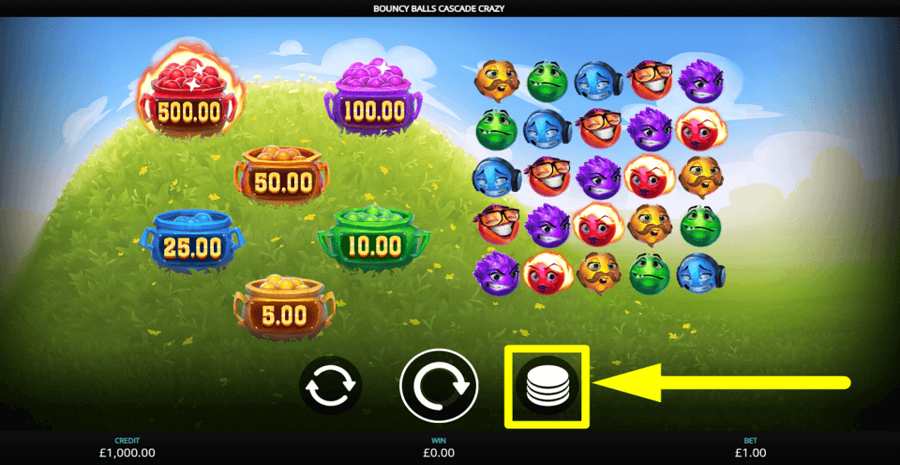 Bouncy Balls Cascade Crazy Bet Value