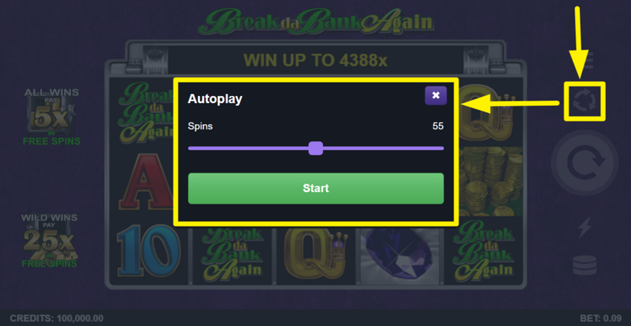 Break Da Bank Again Autoplay Feature