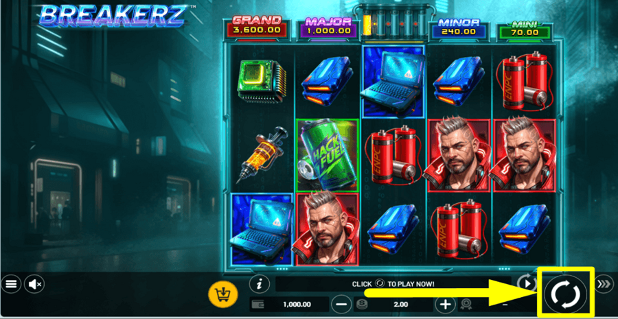 Breakerz Spin Button