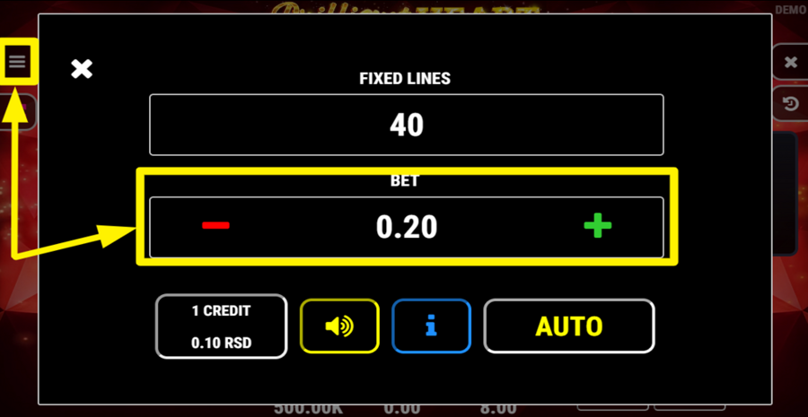 Brilliant Heart Adjust Bet