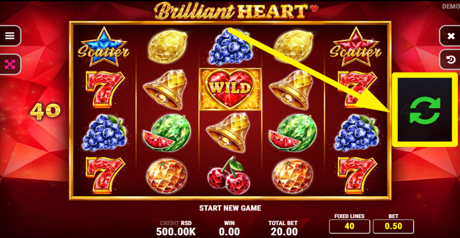 Brilliant Heart Spin Button