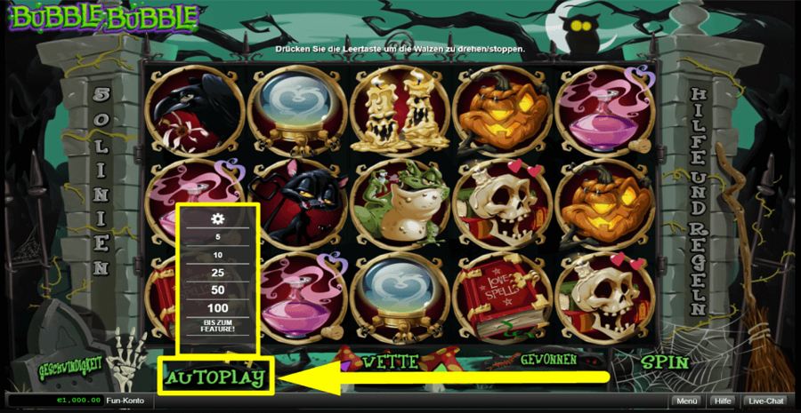 Bubble Bubble Autoplay Feature