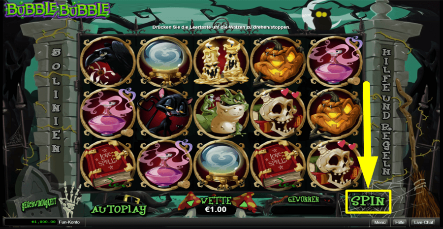 Bubble Bubble Spin Button