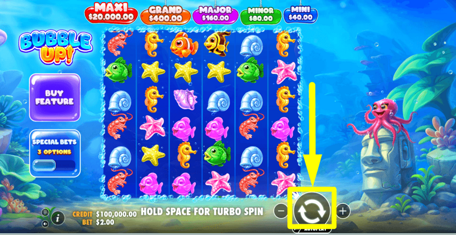Bubble Up Spin Button