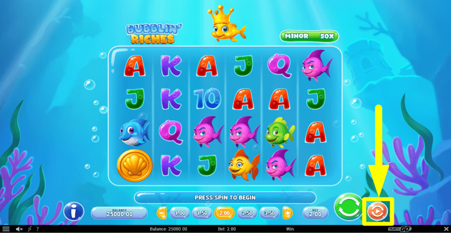 Bubblin Riches Autoplay Feature