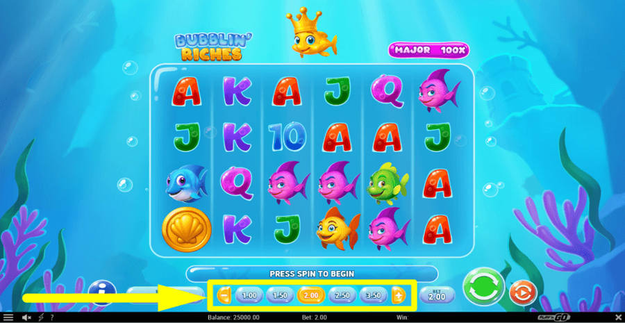 Bubblin Riches Bet Value