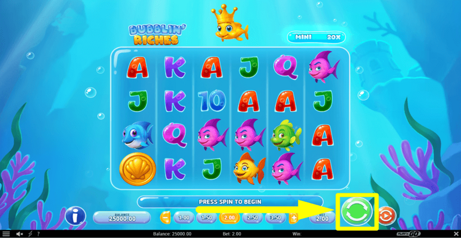 Bubblin Riches Spin Button
