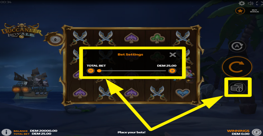 Buccaneer Royale Adjust Bet