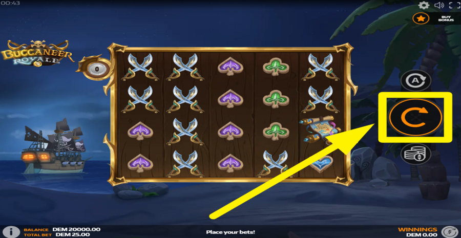 Buccaneer Royale Spin Button