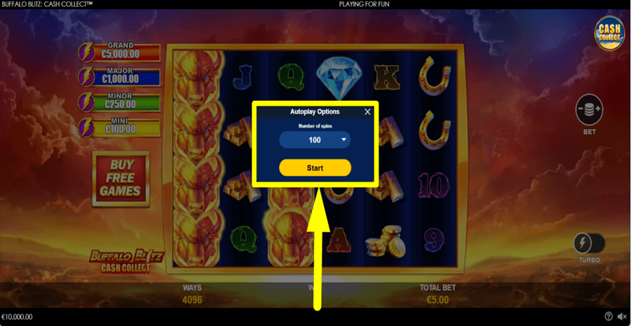 Buffalo Blitz Cash Collect Autoplay Feature