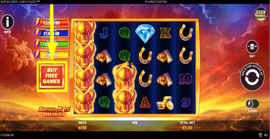 Buffalo Blitz Cash Collect Buy Feature