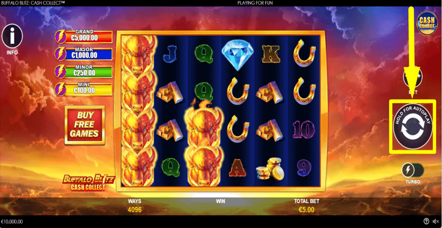 Buffalo Blitz Cash Collect Spin Button