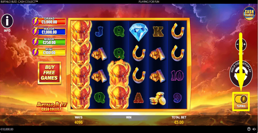 Buffalo Blitz Cash Collect Turbo Feature