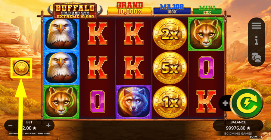 Buffalo Hold And Win Extreme 10000 Buy Feature