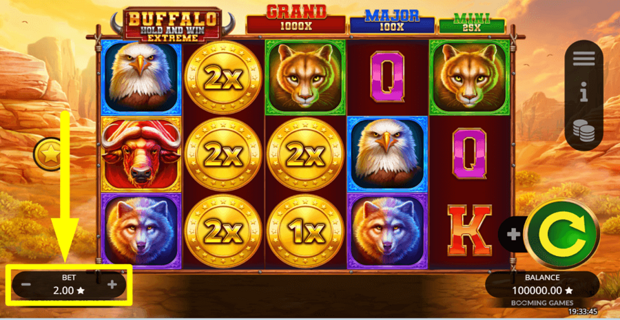 Buffalo Hold And Win Extreme Bet Value