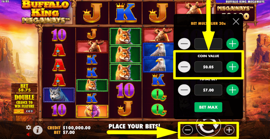 Buffalo King Megaways Coin Value