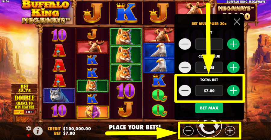 Buffalo King Megaways Total Bet Value