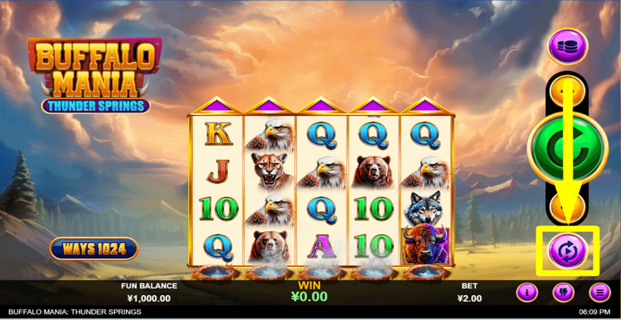 Buffalo Mania Thunder Springs Autoplay Feature