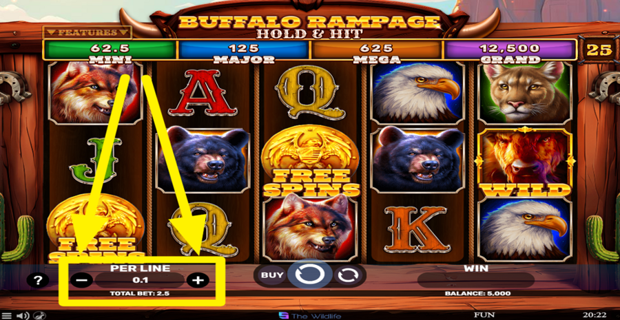 Buffalo Rampage Hold And Hit Adjust Bet