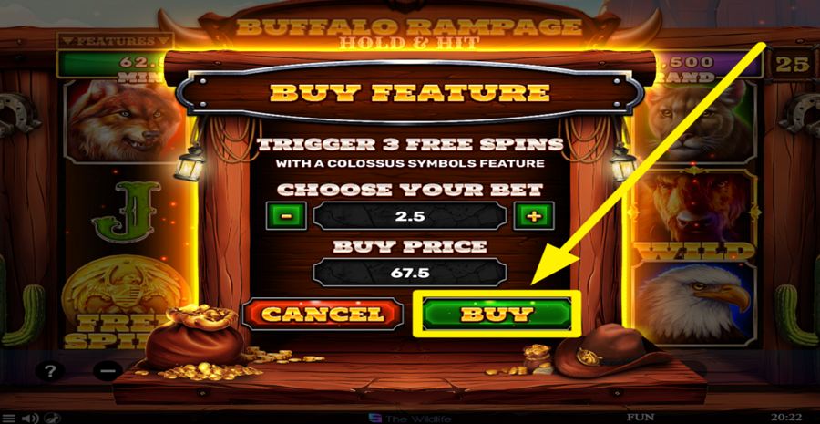 Buffalo Rampage Hold And Hit Buy Bonus