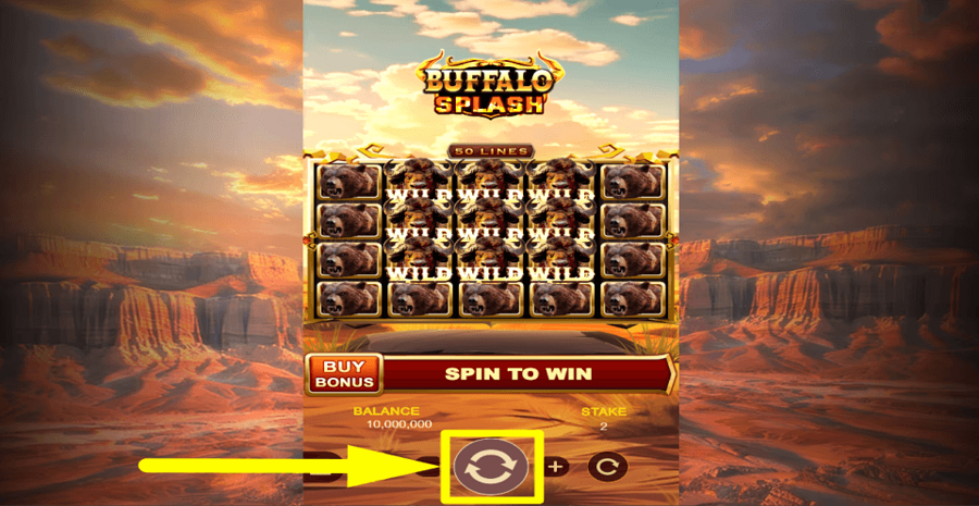 Buffalo Splash Spin Button