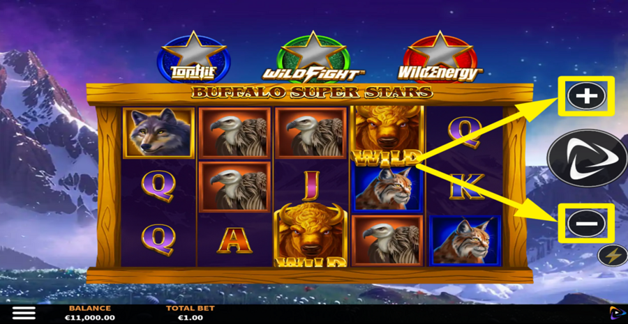 Buffalo Super Stars Adjust Bet