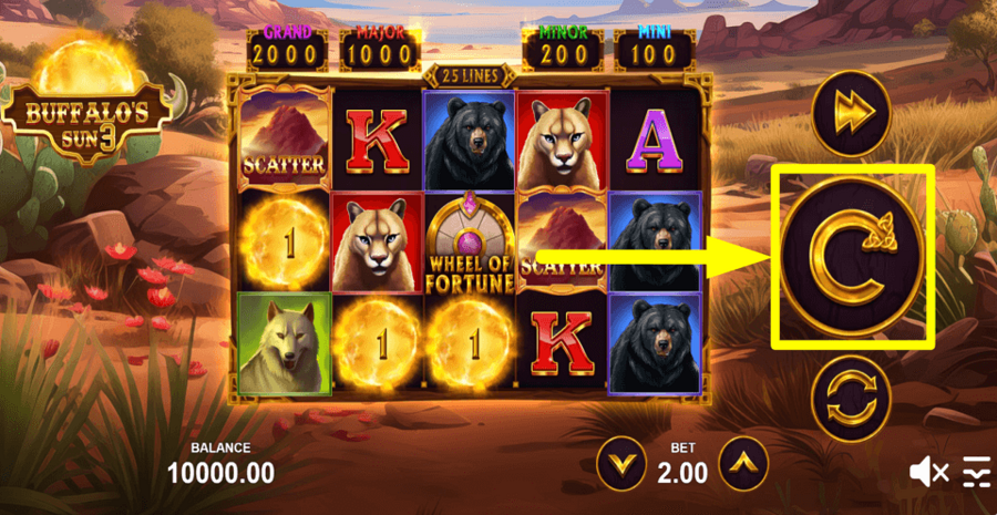 Buffalos Sun 3 Spin Button