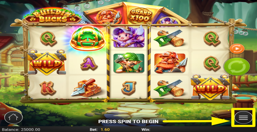 Buildin Bucks Adjust Bet