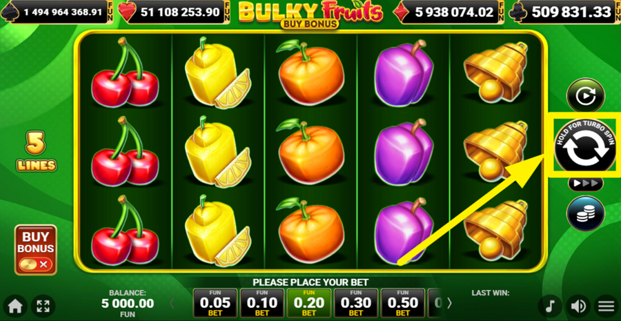 Bulky Fruits Buy Bonus Spin
