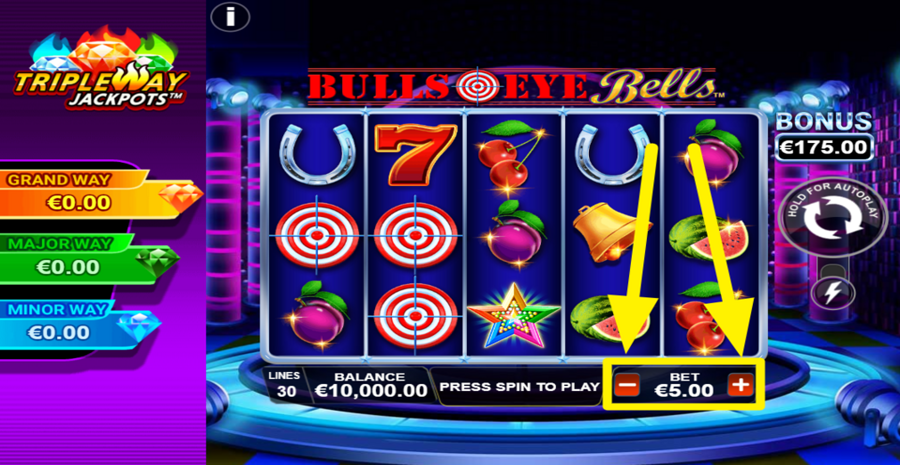 Bulls Eye Bells Adjust Bet