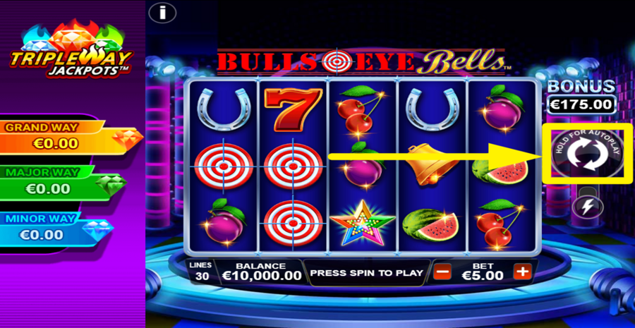 Bulls Eye Bells Spin Button
