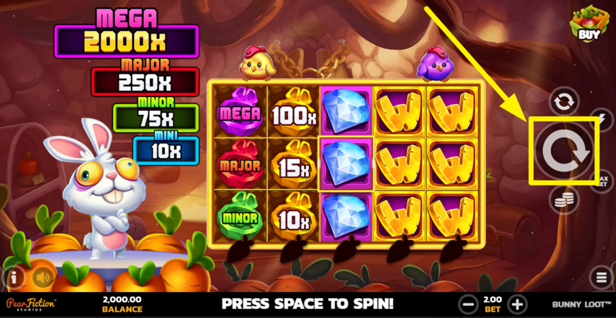 Bunny Loot Spin Button
