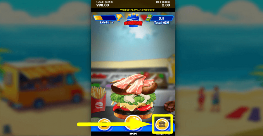 Burger Win Collect Button