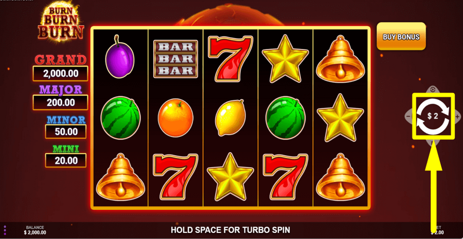 Burn Burn Burn Spin Button