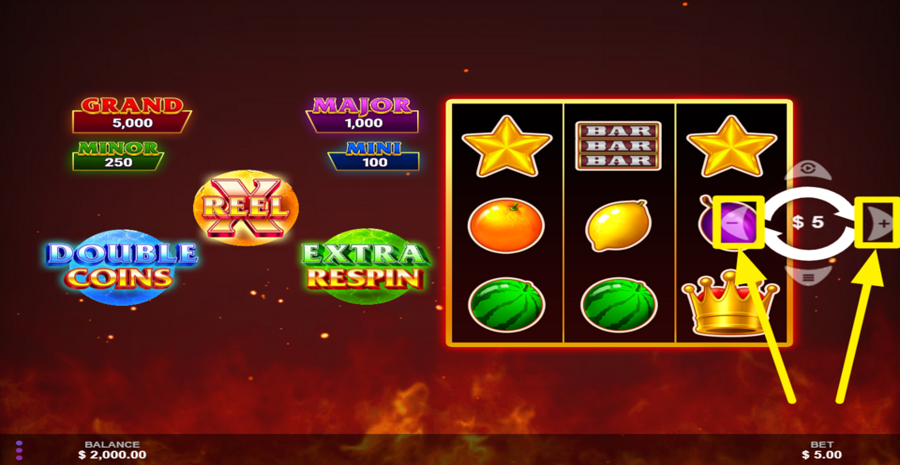 Burn Burn Burn Stepper Adjust Bet