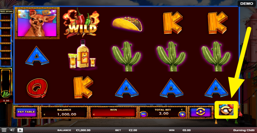Burning Chilli Spin Button