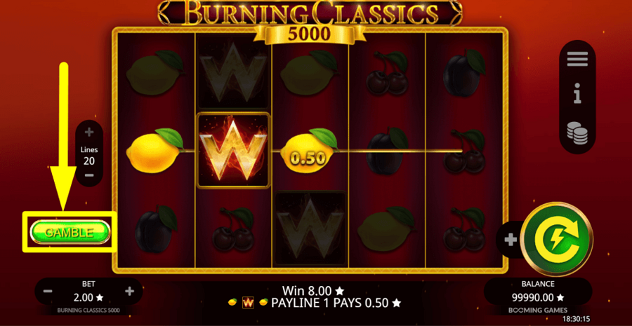 Burning Classics 5000 Gamble Feature