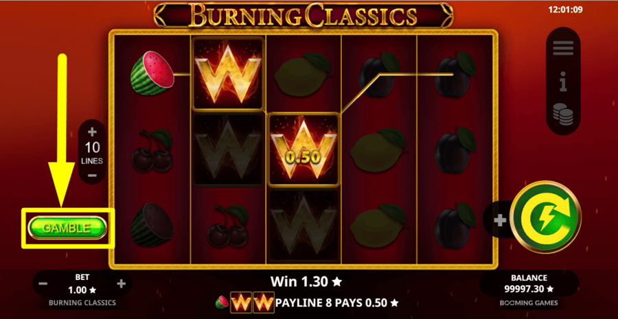 Burning Classics Gamble Feature
